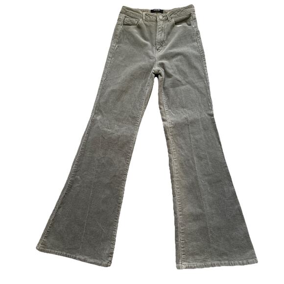 Black Label C'est Toi Pants Womens 28 Black Corduroy Flare Stretch Whimsigoth - Picture 1 of 3